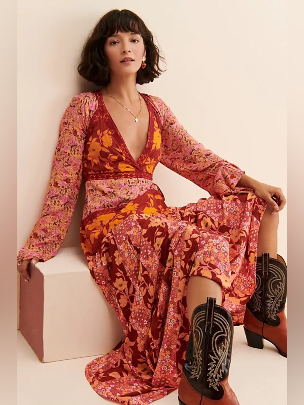 Free People Tilda Wrap Dress Size S - Picture 2 of 16